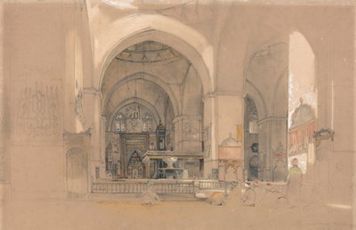 Interiör av den stora moskén, (Ulucami) Bursa, Turkiet av John Frederick Lewis