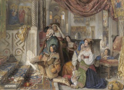The Classic of Filial Piety, c.1085 (bläck och färg på siden) av John Frederick Lewis