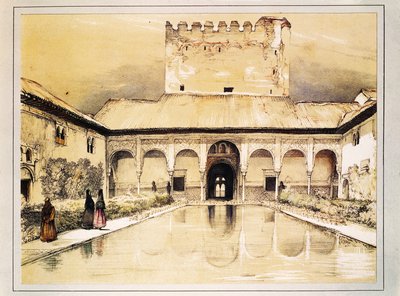 Alhambra i Granada, färglitografi av John Frederick Lewis av John Frederick Lewis