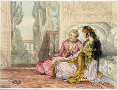Haremet, tavla 1 från "Illustrations of Constantinople", graverad av konstnären, 1837 av John Frederick Lewis