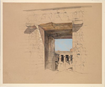 Templet i Edfu: Pylonens dörr av John Frederick Lewis