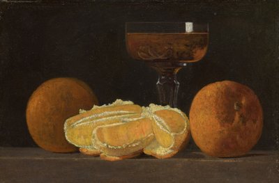 Stilleben med apelsiner och bägare med vin av John Frederick Peto