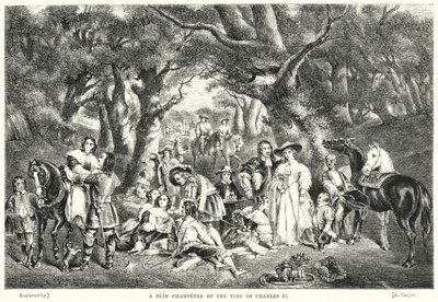 A Fete Champetre of the Time of Charles II (gravyr) av John Frederick Tayler