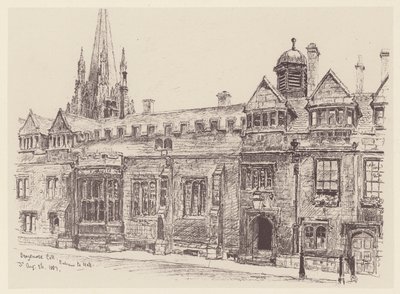 Brasenose College (litografi) av John Fulleylove