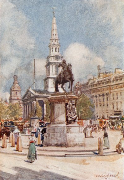 Charing Cross, med staty av Charles I och St. Martin-in-the-Fields av John Fulleylove