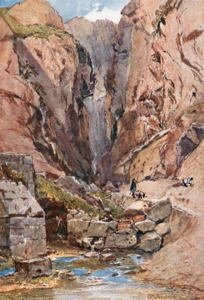 Delphi. Den Castalianska klyftan och källan av John Fulleylove