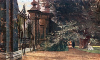 I Trinity College Gardens (färglitografi) av John Fulleylove
