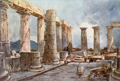 Interiör av Apollontemplet i Bassae i Arcadia av John Fulleylove