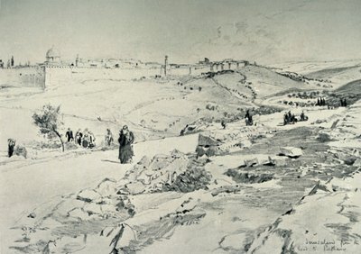 Jerusalem, med vägen från Betania, 1902. av John Fulleylove