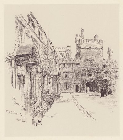 Jesus College (litografi) av John Fulleylove