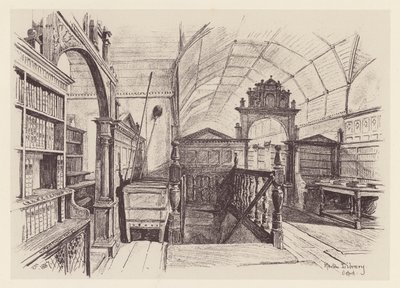 Merton Library (litografi) av John Fulleylove