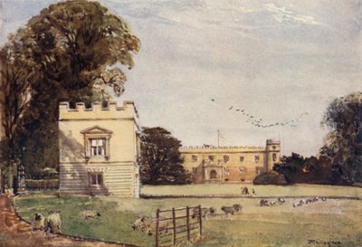 Syon House, Brentford, Garden Front (färg litho) av John Fulleylove