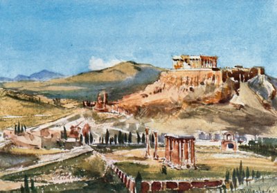 O le Acropolis ma le Malumalu o le Olympian Zeus mai le Mauga o Ardettosswed av John Fulleylove