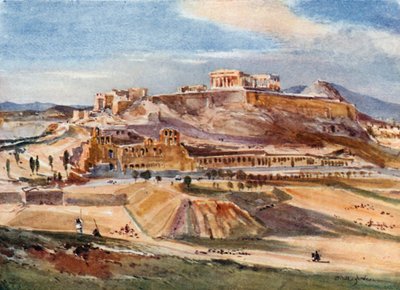 Akropolis fra bunden af Philopappus Hillswed av John Fulleylove