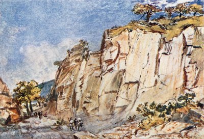 De antika stenbrotten på berget Pentelikon av John Fulleylove