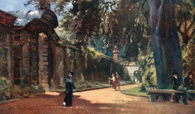 Botaniska trädgården (färglitografi) av John Fulleylove