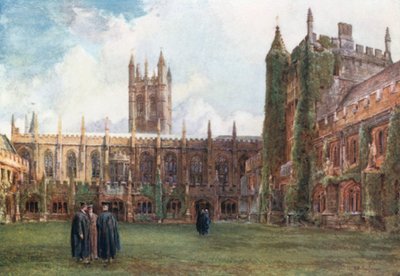 The Cloisters, Magdalen (färglitografi) av John Fulleylove