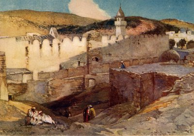 Moskén i Hebron över Machpelah-grottan, 1902. av John Fulleylove