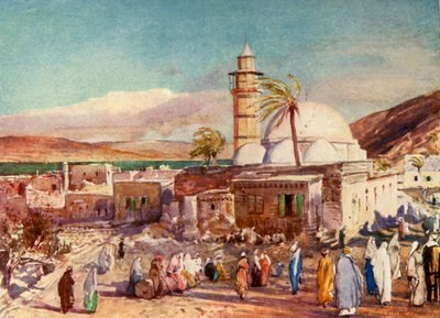 Moskén i Tiberias och Galileiska sjön, 1902. av John Fulleylove