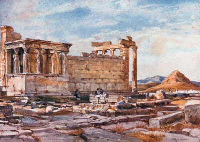 Den södra sidan av Erechtheum, med grunderna till Athena Polias tidigare tempel av John Fulleylove