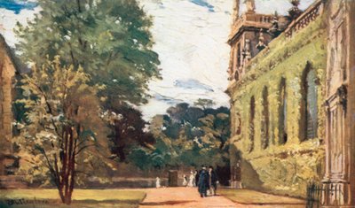 Trinity College (färglitografi) av John Fulleylove
