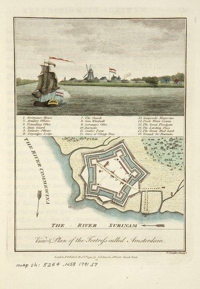 Vyer  plan över fästningen Amsterdam av John Gabriel Stedman