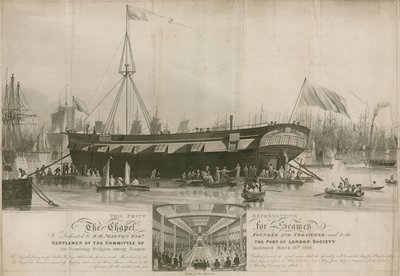 Kapellet för sjömän, instiftat 18 mars 1818 och förtöjt utanför Wapping av John Gendall