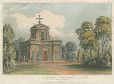 Trentham - Mausoleet: färgad litografi, nd [c 1824] av John Gendall