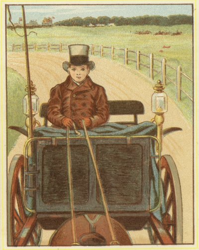 Pojke som kör en häst och vagn (färg litho) av John George (after) Sowerby