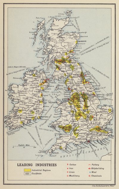 Brittiska öarna, Ekonomi, Ledande industrier (litografi) av John George Bartholomew