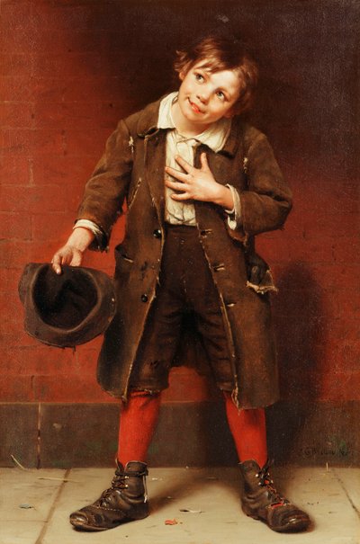 Tiggarpojke, ca 1885-1887 av John George Brown