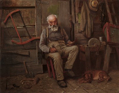 Båtbyggare, ca 1904 (olja på duk) av John George Brown