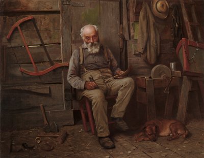 Båtbyggare, c. 1904. av John George Brown