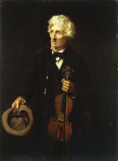Man med fiol, 1879 av John George Brown