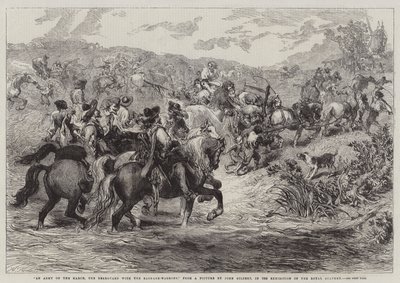 En armé på mars, bakvakten med bagagevagnarna, i utställningen av Royal Academy av John Gilbert