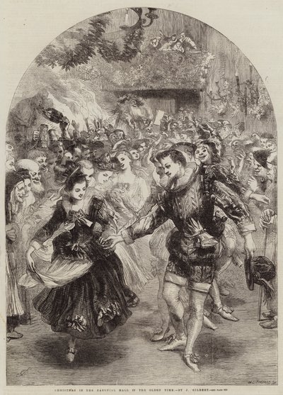 Jul i friherrliga salen i gamla tider av John Gilbert