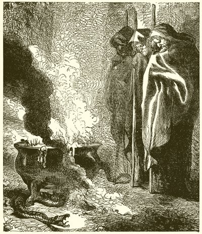 Macbeth: De tre häxorna av John Gilbert