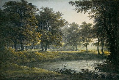 Kväll (akvarell på papper) av John Glover