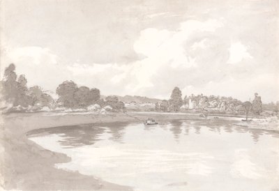 På floden Wye med Wilton Castle Ruins på en krök i floden av John Glover