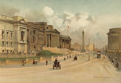 Liverpool: William Brown Street, Technical School, Museum and Free Library (lito i färg) av John Glynn