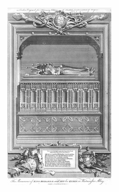 Monumentet av kung Richard II. och Ann hans drottning, i Westminster Abbey, mitten av 1700-talet. av John Goldar