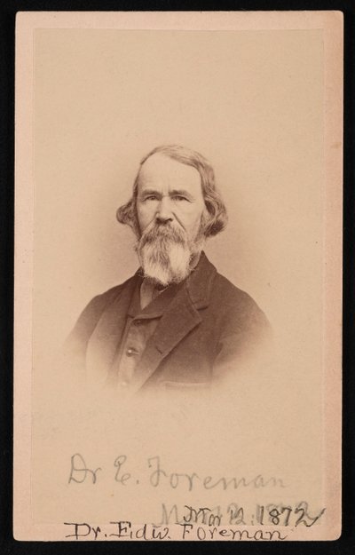 Porträtt av Dr Edward R. Foreman 1808-1885, 12 mars 1872. av John Goldin
