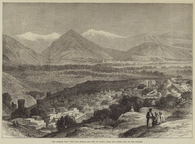 Det afghanska kriget, Bala Hissar och staden Cabul, från den övre delen av citadellet av John Greenaway