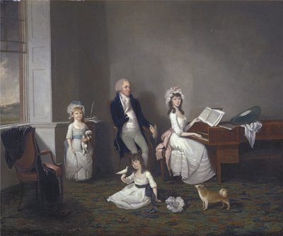 John Richard Comyns från Hylands Essex, med sina döttrar, 1775 av John Greenwood