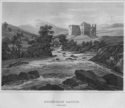 Hermitage slott. Liddesdale, 1814 av John Greig