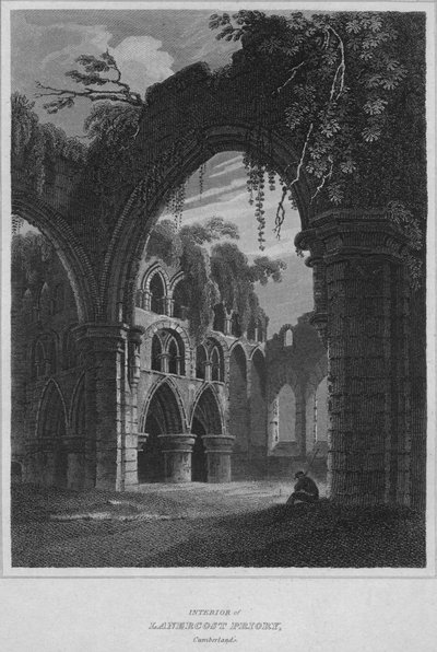 Interiör av Lanercost Priory, Cumberland, 1814 av John Greig