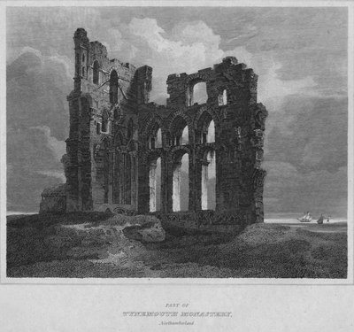 En del av Tynemouth Monastery. Northumberland, 1814 av John Greig