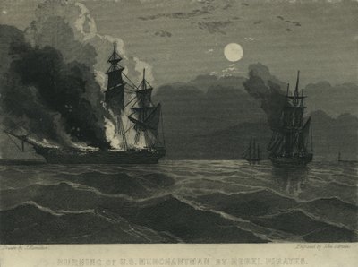 Burning of U.S. Merchantman av Rebel Pirates, 1865 av John Hamilton