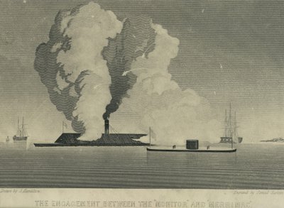 Förlovningen mellan monitorn och Merrimac, c.1863 av John Hamilton