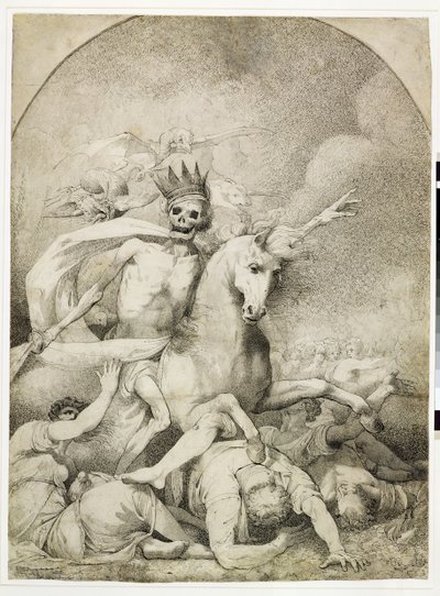 Death on a Pale Horse, ca 1775 (penna och svart bläck på vävt papper) av John Hamilton Mortimer